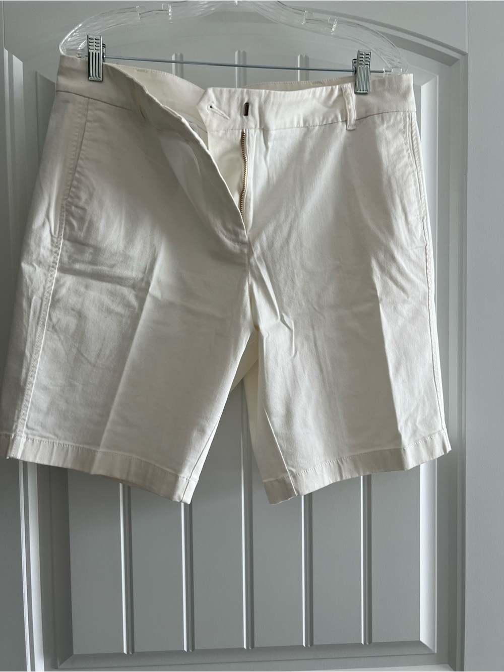 J. Crew Off-White Tailored Bermuda Shorts